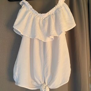 White Off Shoulder Shirt